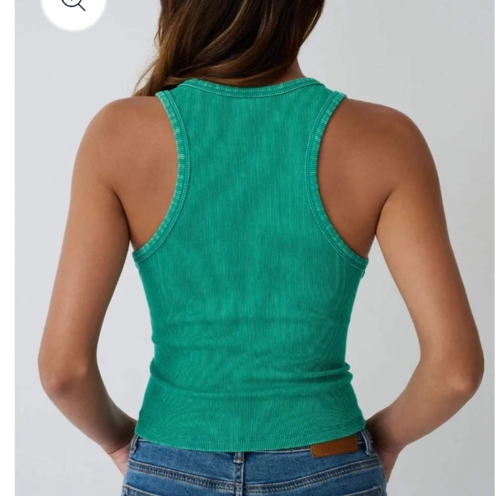 Automet Green Washed Rib Tank Top. Size xsmall. New. - Picture 2 of 9